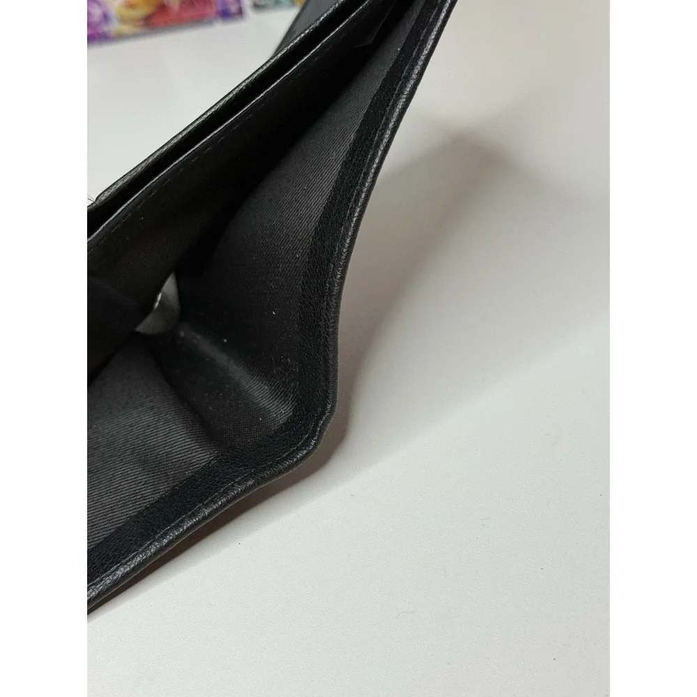 Genuine Leather Black Bifold Wallet ID Window Card Holder 3.5x4.5